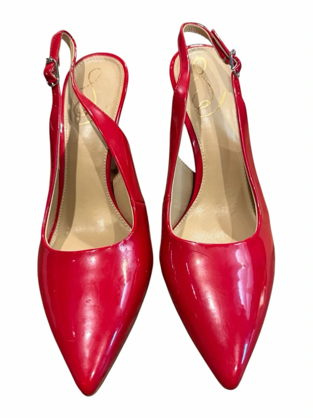 Sam Edelman Red Patent Slingback Pointed-Toe Heels